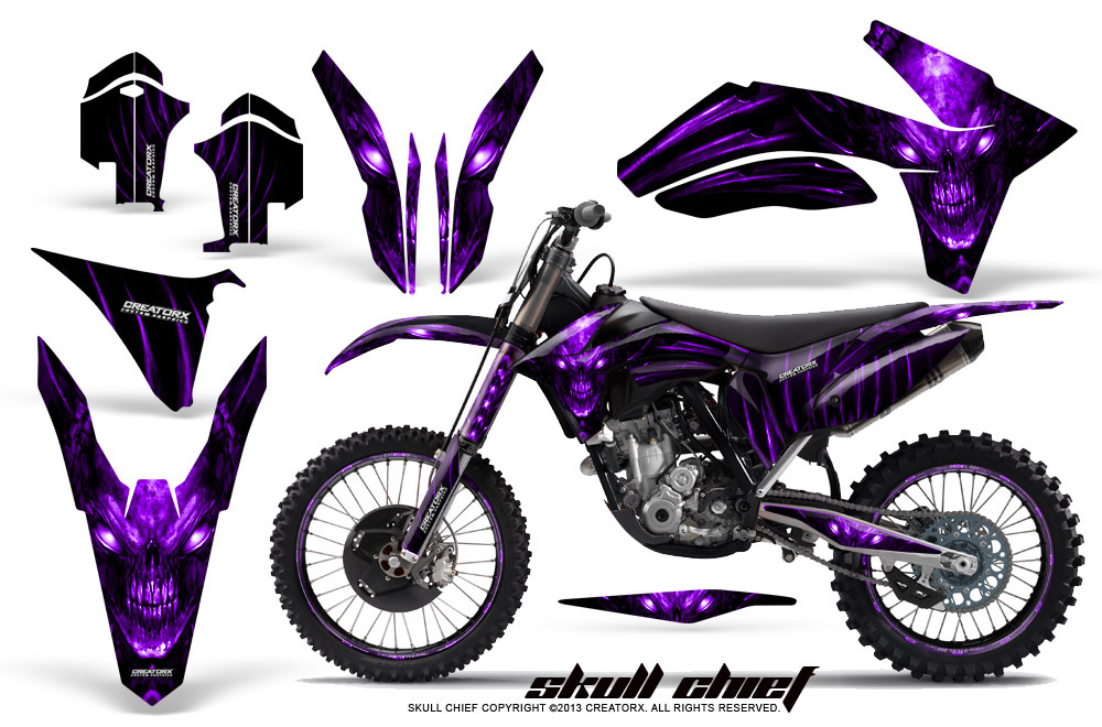 KTM C7 2011 Graphics Kit Skull Chief Purple NP Rims